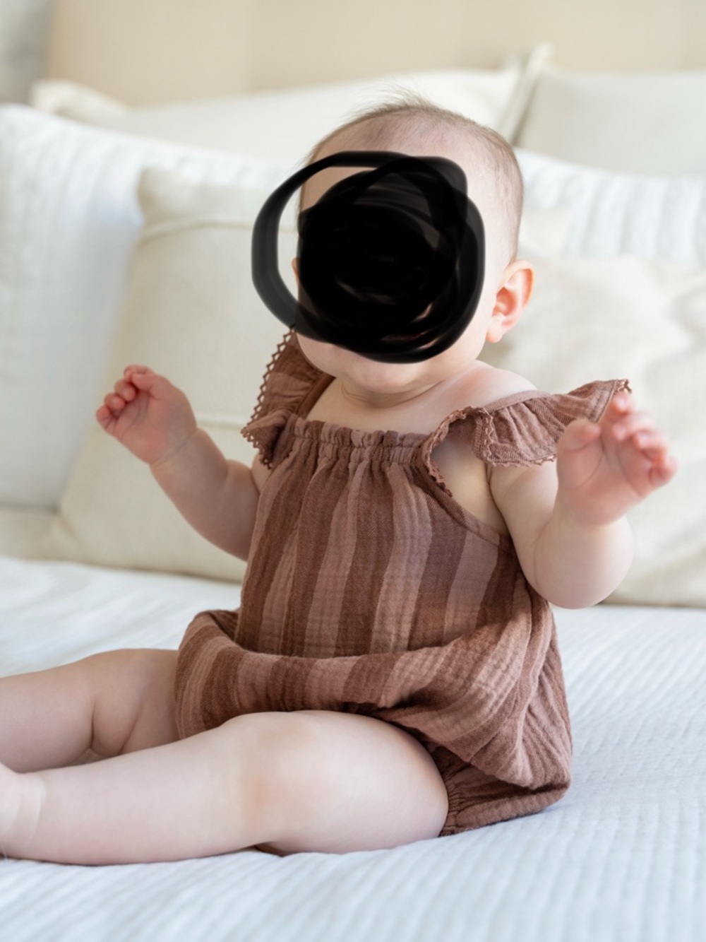 Quincy Mae Rust Brown Ruffle Baby Romper